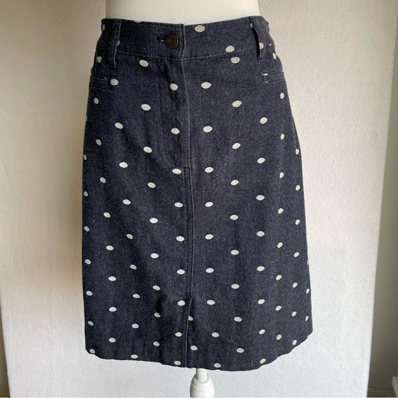 Talbots Dresses & Skirts - Talbots Polka Dot Denim Jean Skirt, Size 12WP